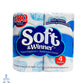Papel Higiénico Soft & Winner 400 hojas 4 rollos