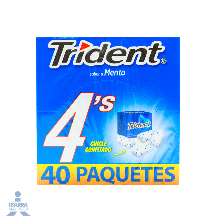 Goma de Mascar Trident Sabor Menta 40/4 pzas.