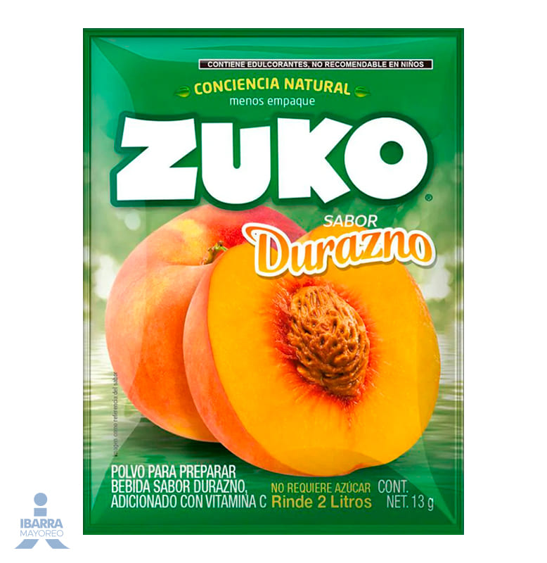 Bebida en Polvo Zuko Sabor Durazno 13 g