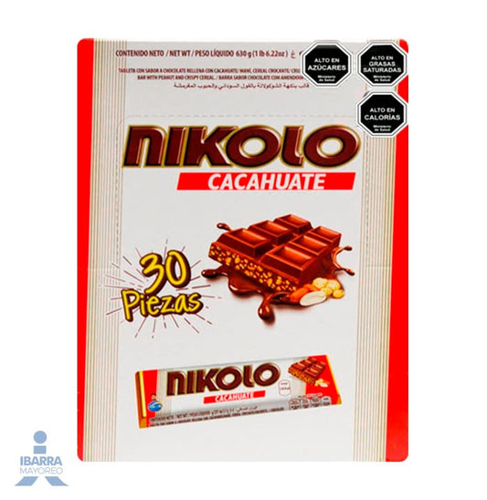 Chocolate Arcor Nikolo Cacahuate 30/21 g