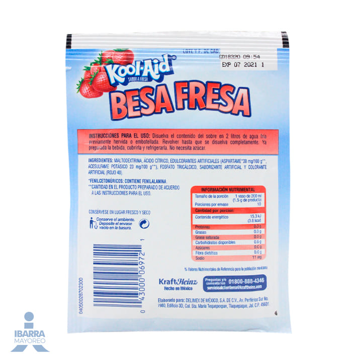 Refresco Kool Aid Besafresa 15 g