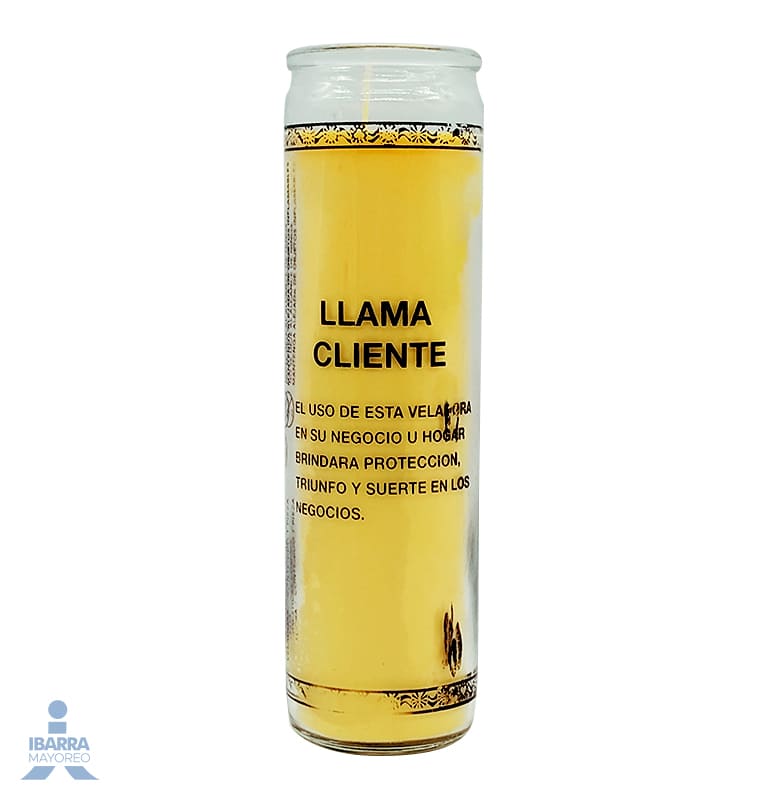 Veladora Mística Llama Clientes Amarilla 105C