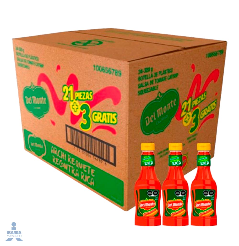 Salsa Catsup Del Monte Squeezable 21/320 g + 3 Gratis