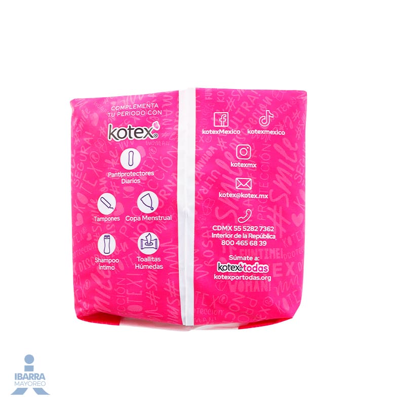 Toalla Sanitaria Kotex Nocturna con Alas 8 pzas. + 3 Gratis