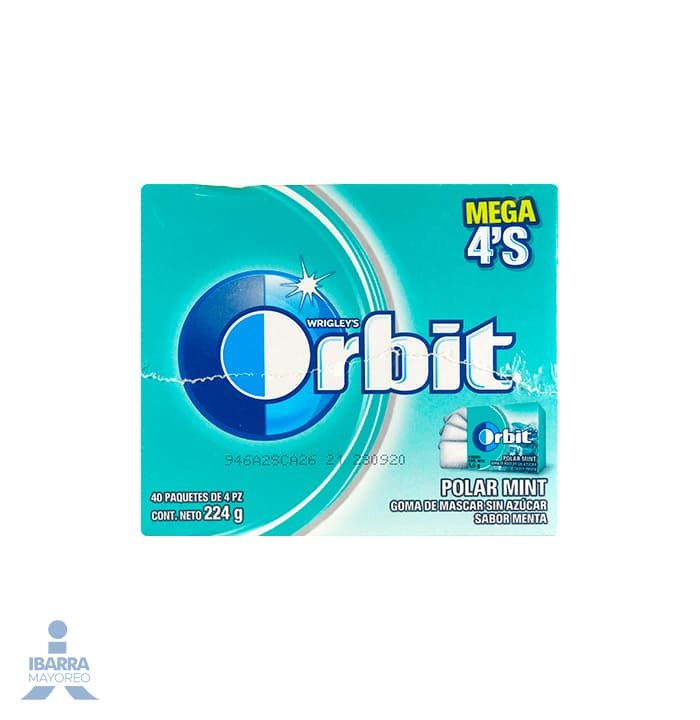 Goma de Mascar Orbit Polar Mint 40 pzas.