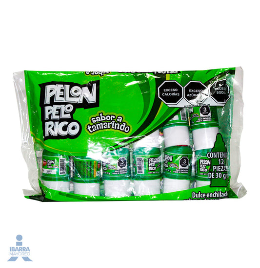 Dulce Pelón Pelo Rico Tamarindo Enchilado bolsa 12 pzas.