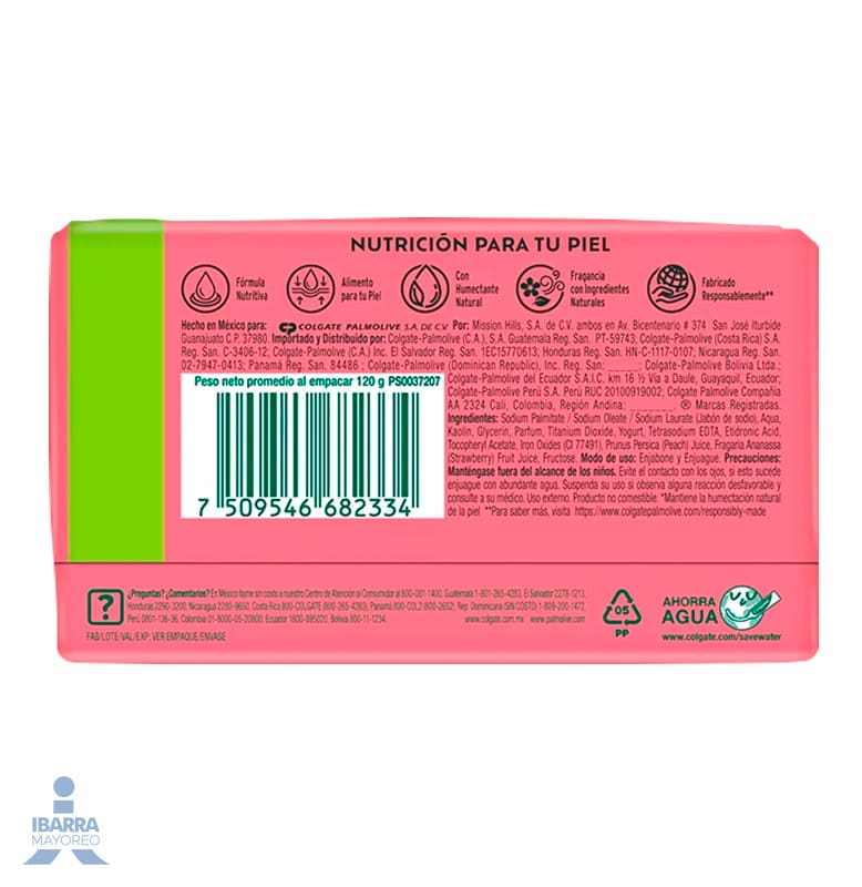 Jabón de Tocador Palmolive Naturals Yoghurt y Frutas 120 g