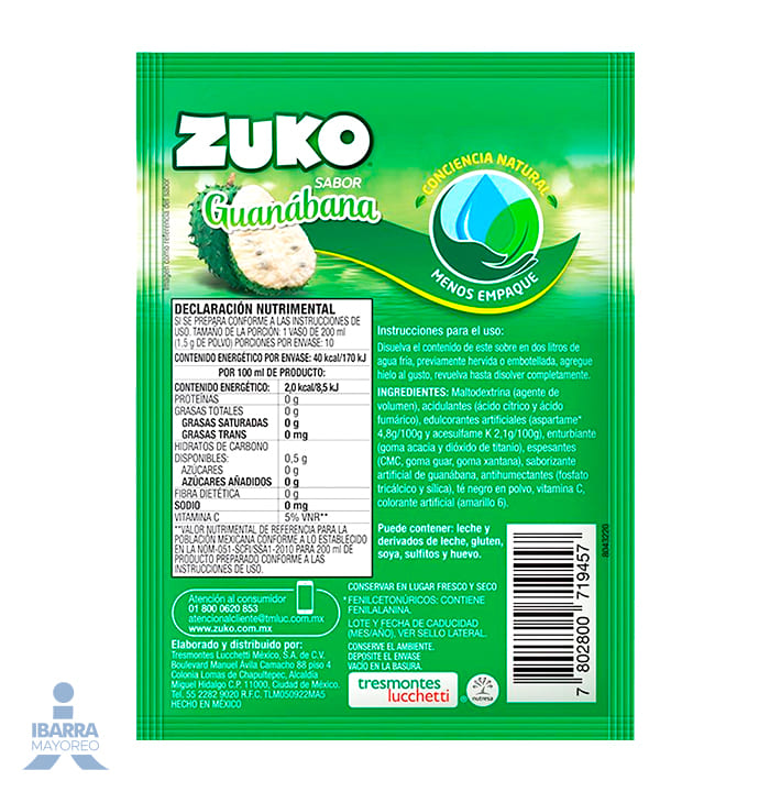 Refresco Zuko Guanábana 15 g