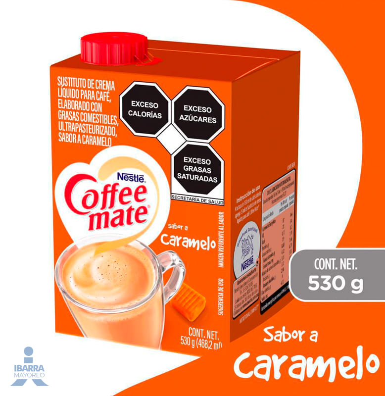 Sustituto de Crema Coffee Mate Caramelo Líquido 530 g