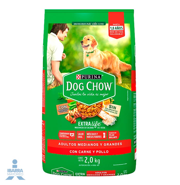Dog Chow alimento seco perros adultos medianos y grandes 2 kg