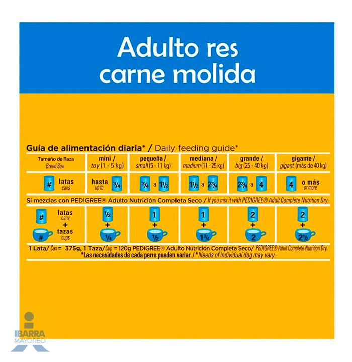 Alimento Pedigree Adulto Carne Molida de Res 375 g