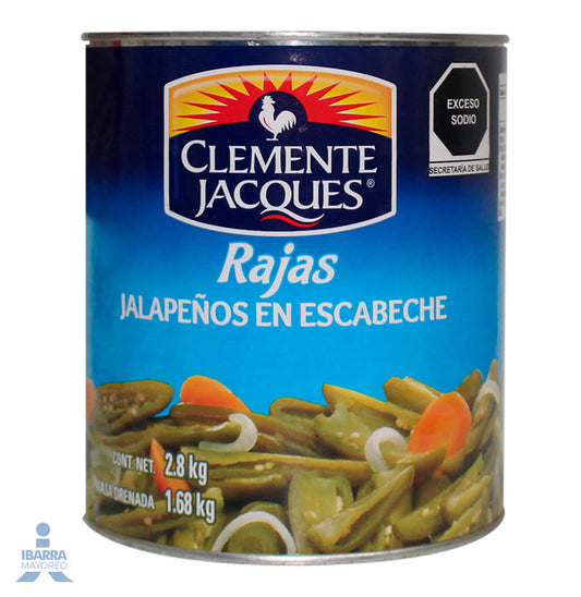 Chiles Jalapeños Rajas Clemente Jacques 2.8 kg