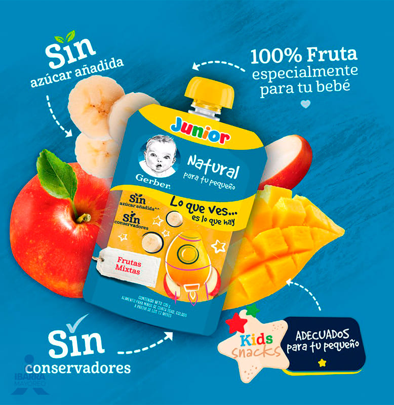 Gerber Junior Frutas Mixtas Pouch 120 g