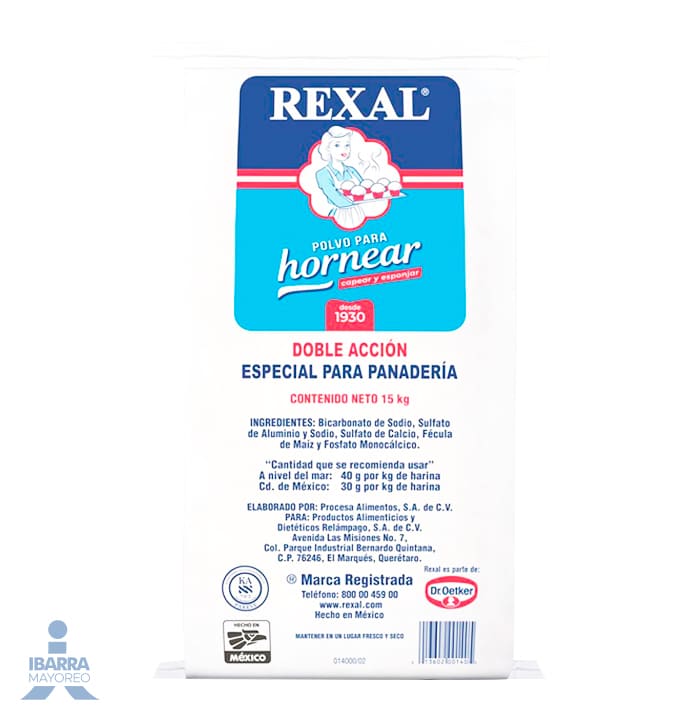 Levadura Rexal Bolsa 15 kg