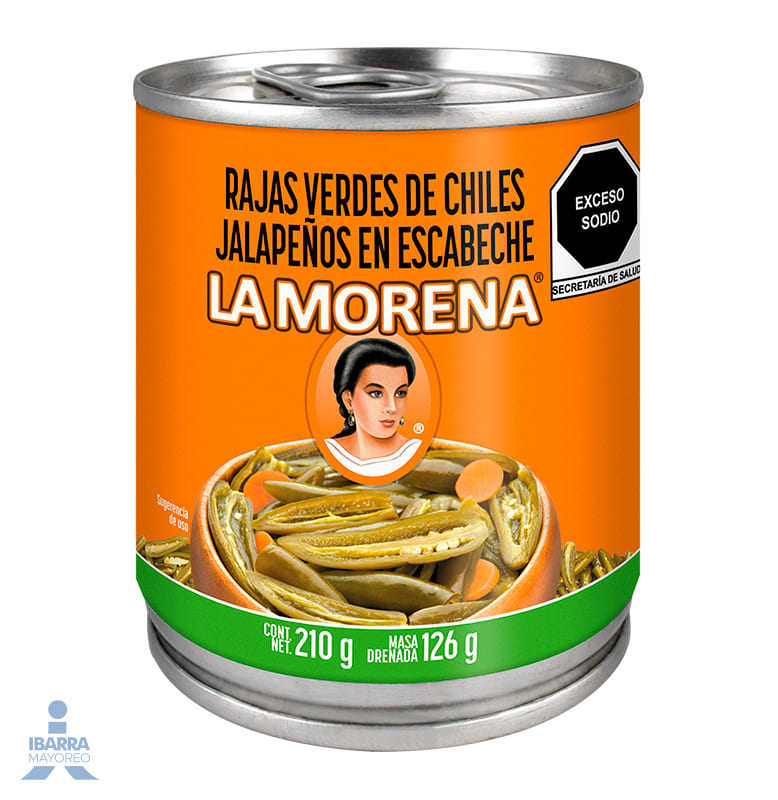 Chiles Jalapeños Rajas La Morena 210 g