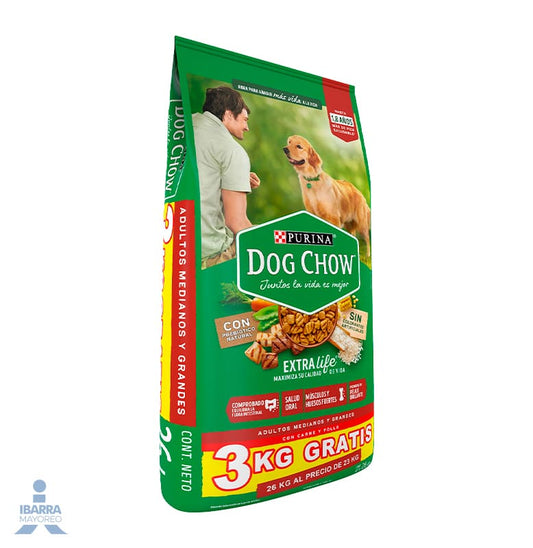Alimento Purina Dog Chow Adulto Razas Medianas 23 kg + 3