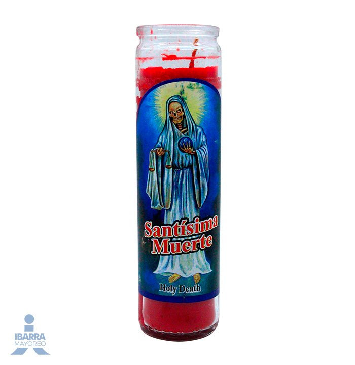Veladora Luz Eterna Súper Extra Santa Muerte Roja