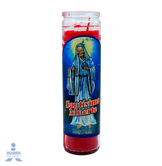 Veladora Luz Eterna Súper Extra Santa Muerte Roja