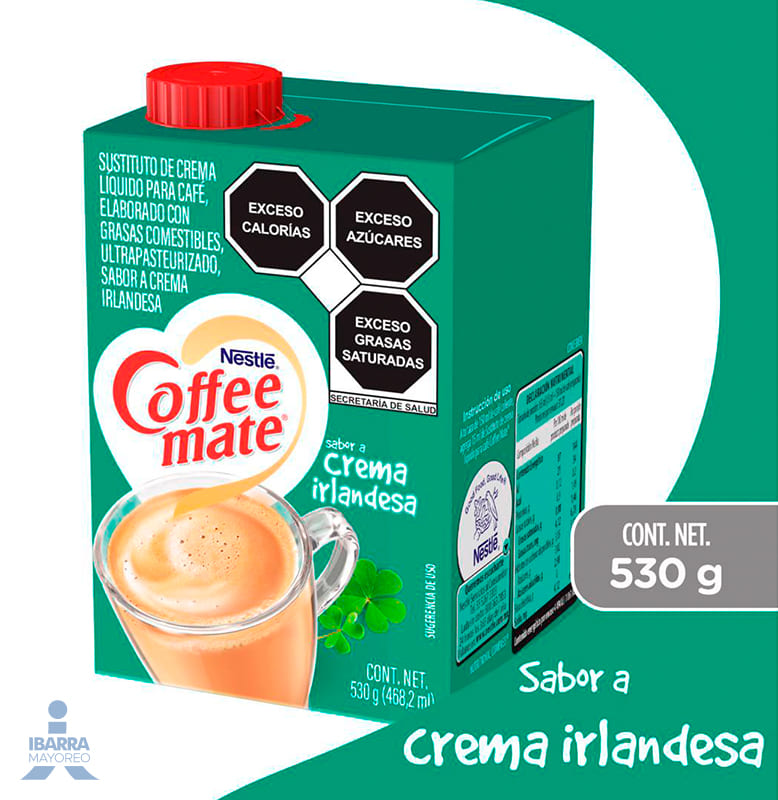 Sustituto de Crema Coffee Mate Crema Irlandesa Líquido 530 g