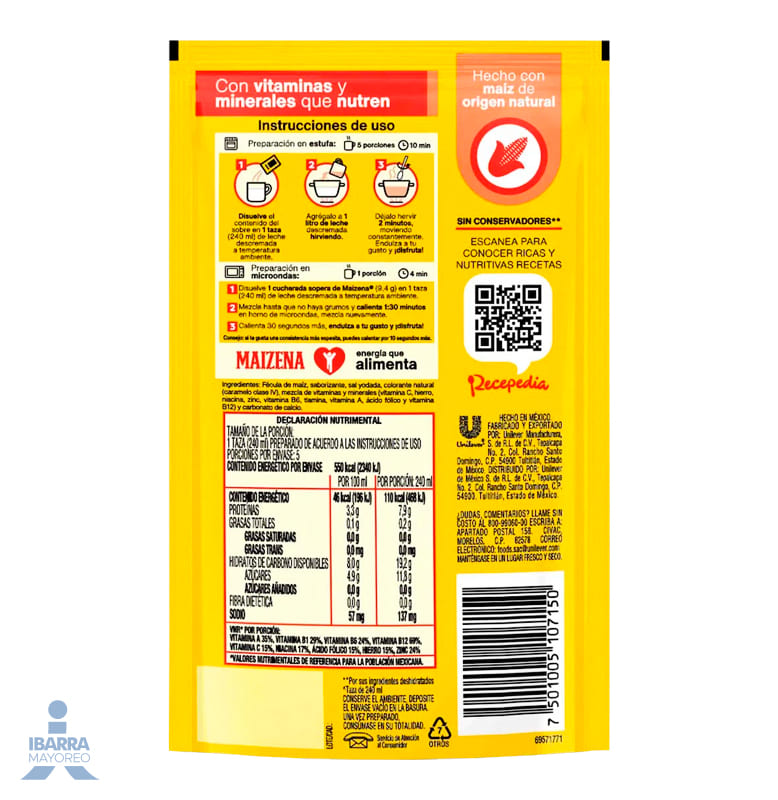 Fécula de maíz Maizena Nuez 47 g