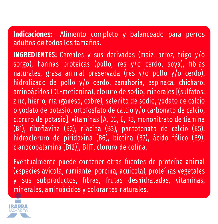 Campeón alimento seco perros adultos todos los tamaños carne y pollo 25 kg