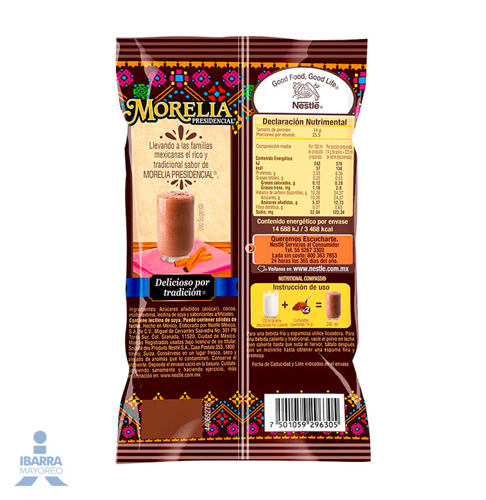 Alimento en polvo Morelia Presidencial sabor Chocolate 357 g