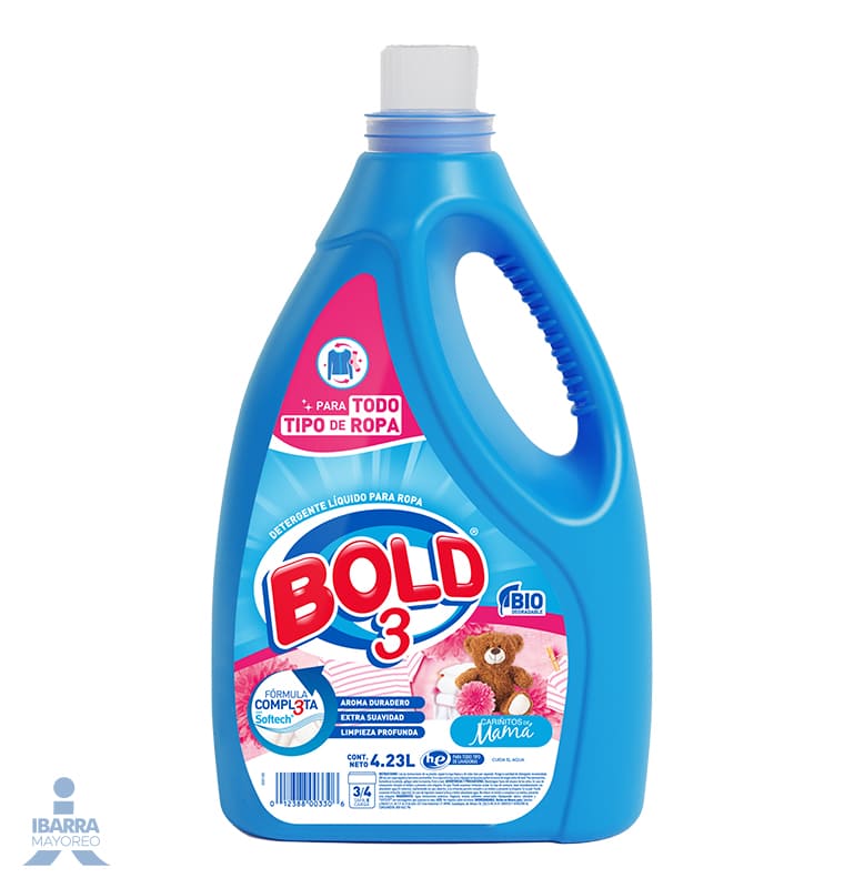 Detergente Bold 3 Cariñito Líquido 4.23 L