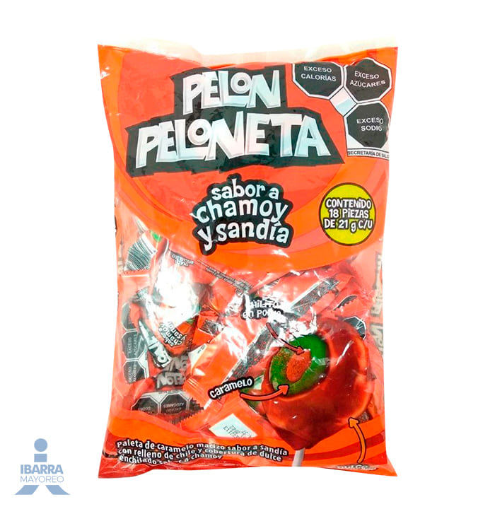 Paleta Pelón Peloneta Sabor Chamoy 18 pzas.