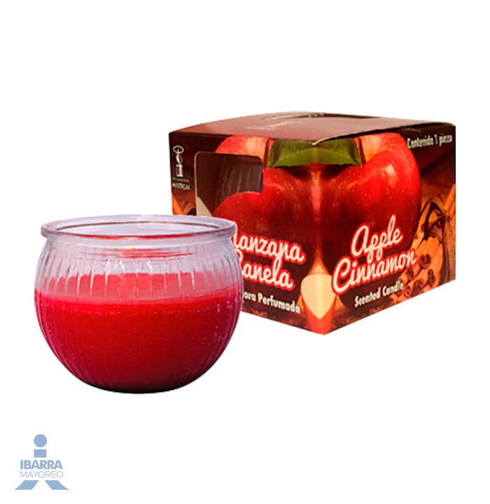 Veladora Mística Vaso Roma Manzana Canela