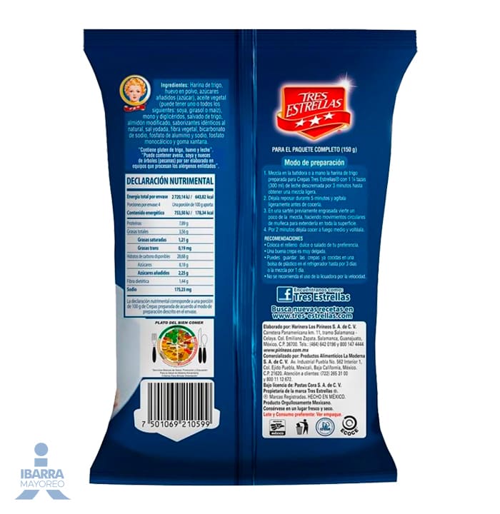 Harina para Crepas Tres Estrellas 150 g
