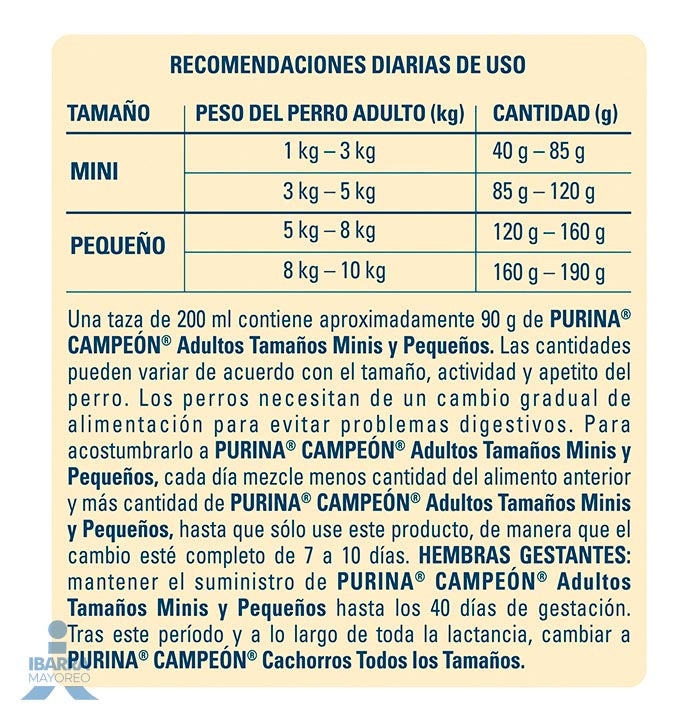 Alimento Purina Campeón Adulto Minis y Pequeños 2 kg