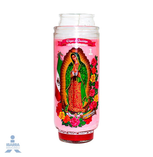 Veladora Mística Guadalupe Rosa Perfumada 14 Días 105C