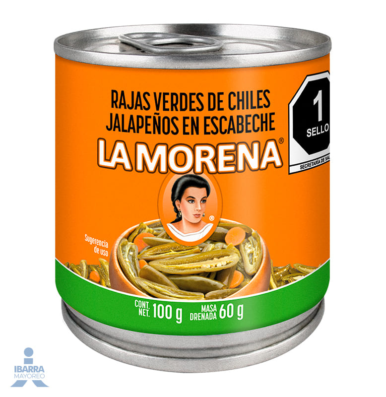 Chiles Jalapeños Rajas La Morena 100 g