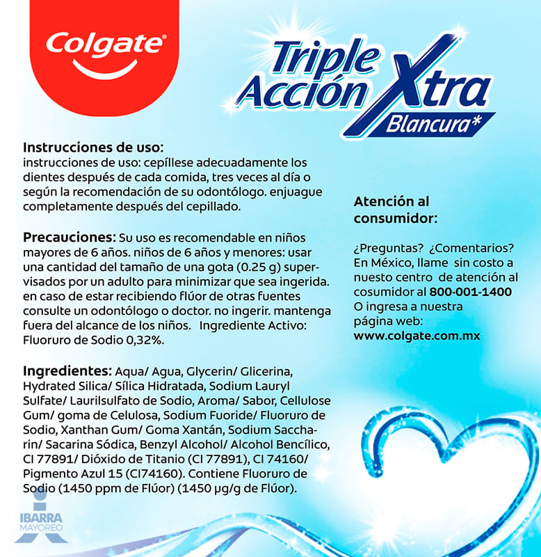 Crema Dental Colgate Triple Acción Extra Blancura 125 ml