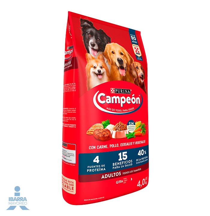 Campeón alimento seco perros adultos todos los tamaños carne y pollo 4 kg