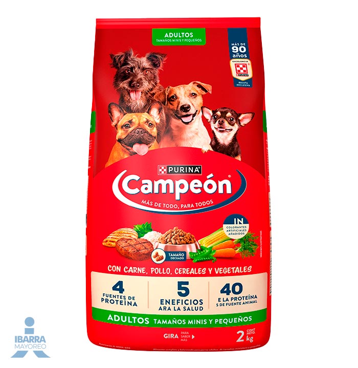 Alimento Purina Campeón Adulto Minis y Pequeños 2 kg