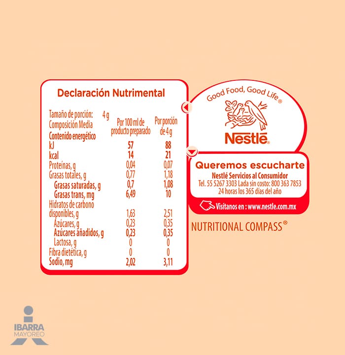 Sustituto de crema para café Coffee Mate polvo original 160 g