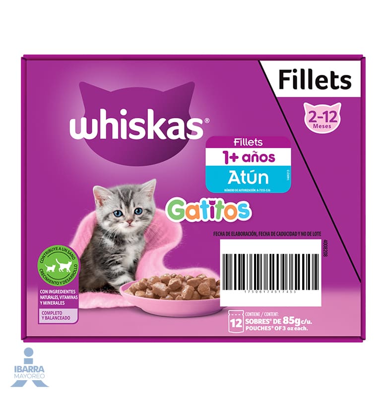 Alimento Whiskas Gatitos Atún 85 g
