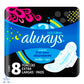 Toalla Sanitaria Always Active Nocturna con alas 8 pzas.