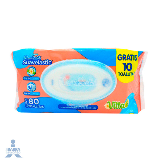 Toallitas Húmedas KleenBebé Suavelastic 70 pzas. GRATIS 10 pzas.