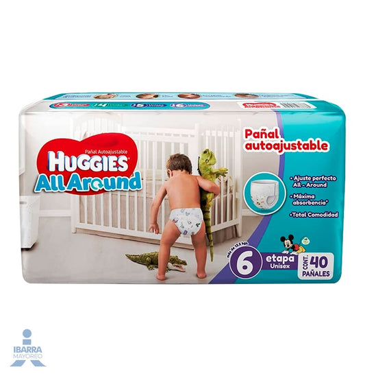 Pañal Huggies All Around Unisex Etapa 6 40 pzas.