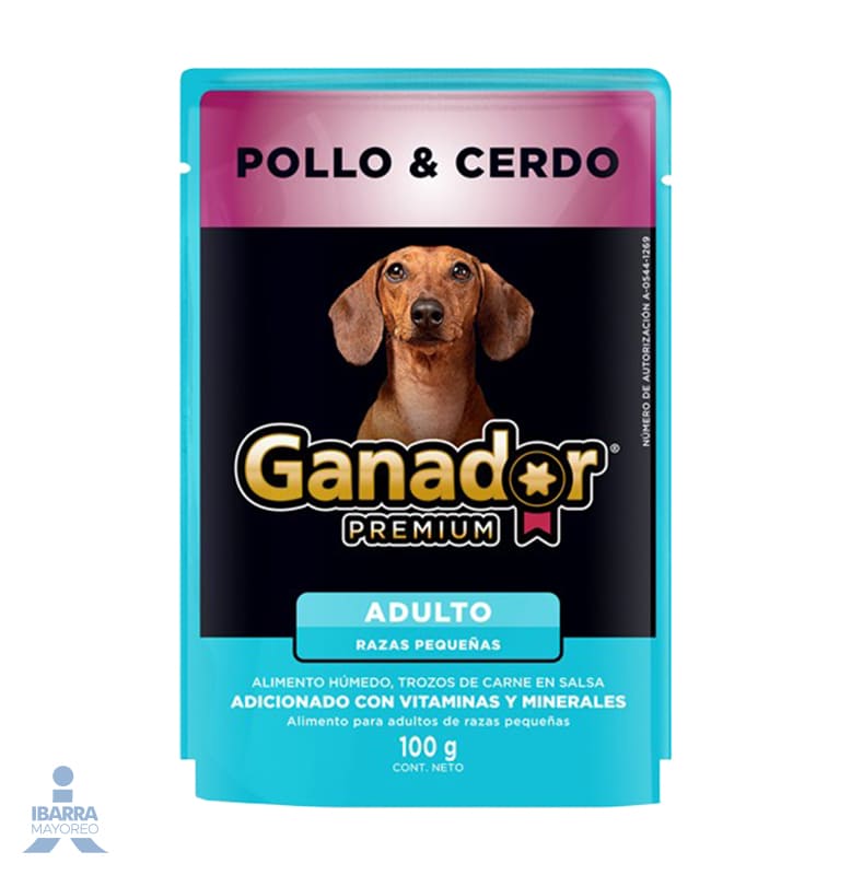 Alimento Ganador Premium Razas Pequeñas Pollo y Cerdo 100 g