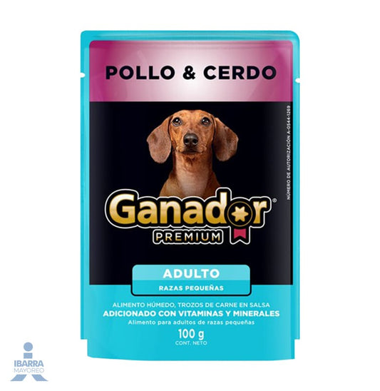 Alimento Ganador Premium Razas Pequeñas Pollo y Cerdo 100 g