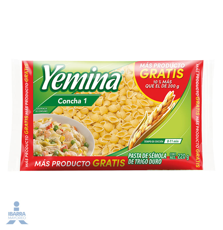 Pasta Yemina Concha no. 1 más producto 220 g