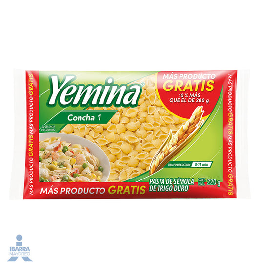 Pasta Yemina Concha no. 1 más producto 220 g