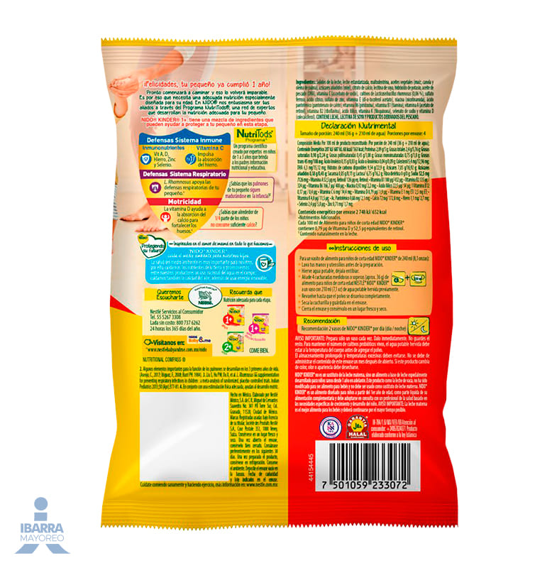 Alimento para niños de corta edad Nido Kinder 1+ Bolsa 144 g