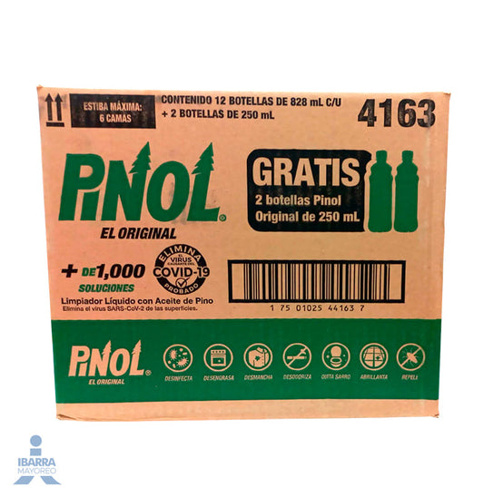 Limpiador Pinol 12/828 ml + 2 Pinol 250 ml
