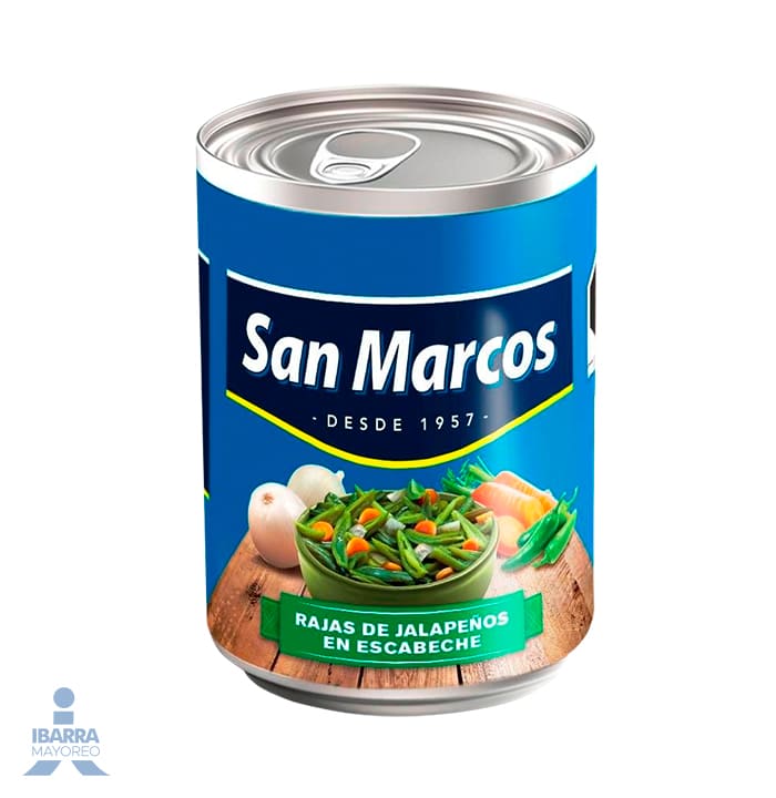 CHILES JALAPEÑOS RAJAS SAN MARCOS 380 GR.