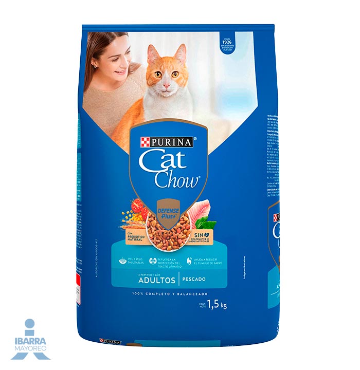 Cat Chow Defense Plus alimento seco gatos adultos sabor pescado 1.5 kg