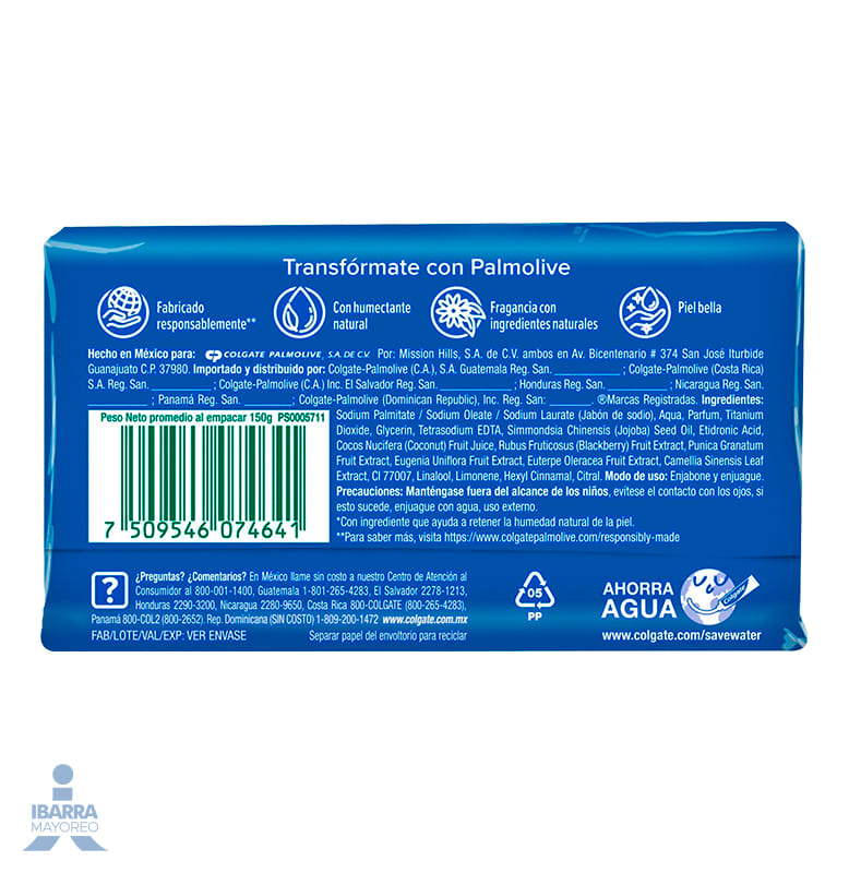 Jabón de Tocador Palmolive Naturals Hidratación Radiante 120 g